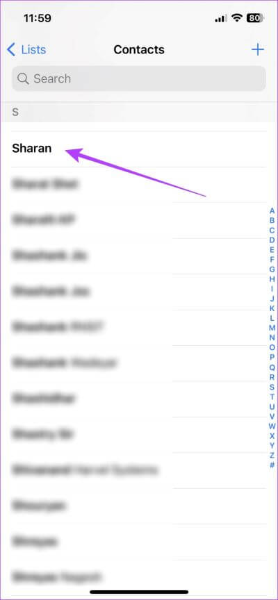 Long-Tap-on-Contact 5 طرق لحذف جهات اتصال متعددة على iPhone