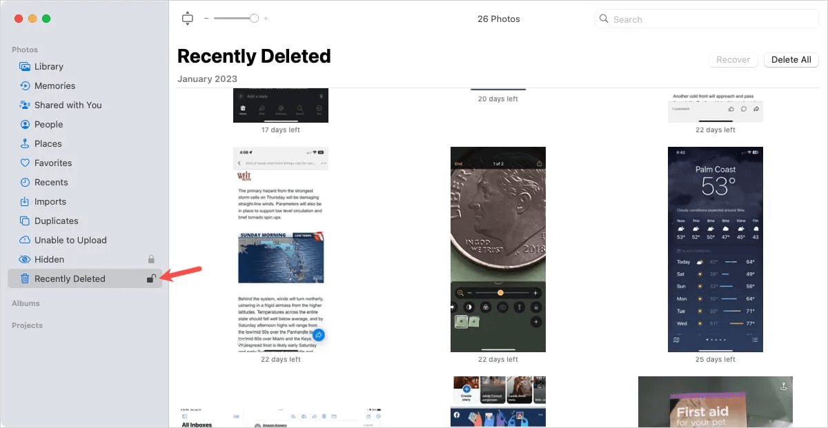 Mac-Photos-Recently-Deleted-Padlock.jpg 7 ميزات لتطبيق Apple Photos على Mac يجب أن تستخدمها