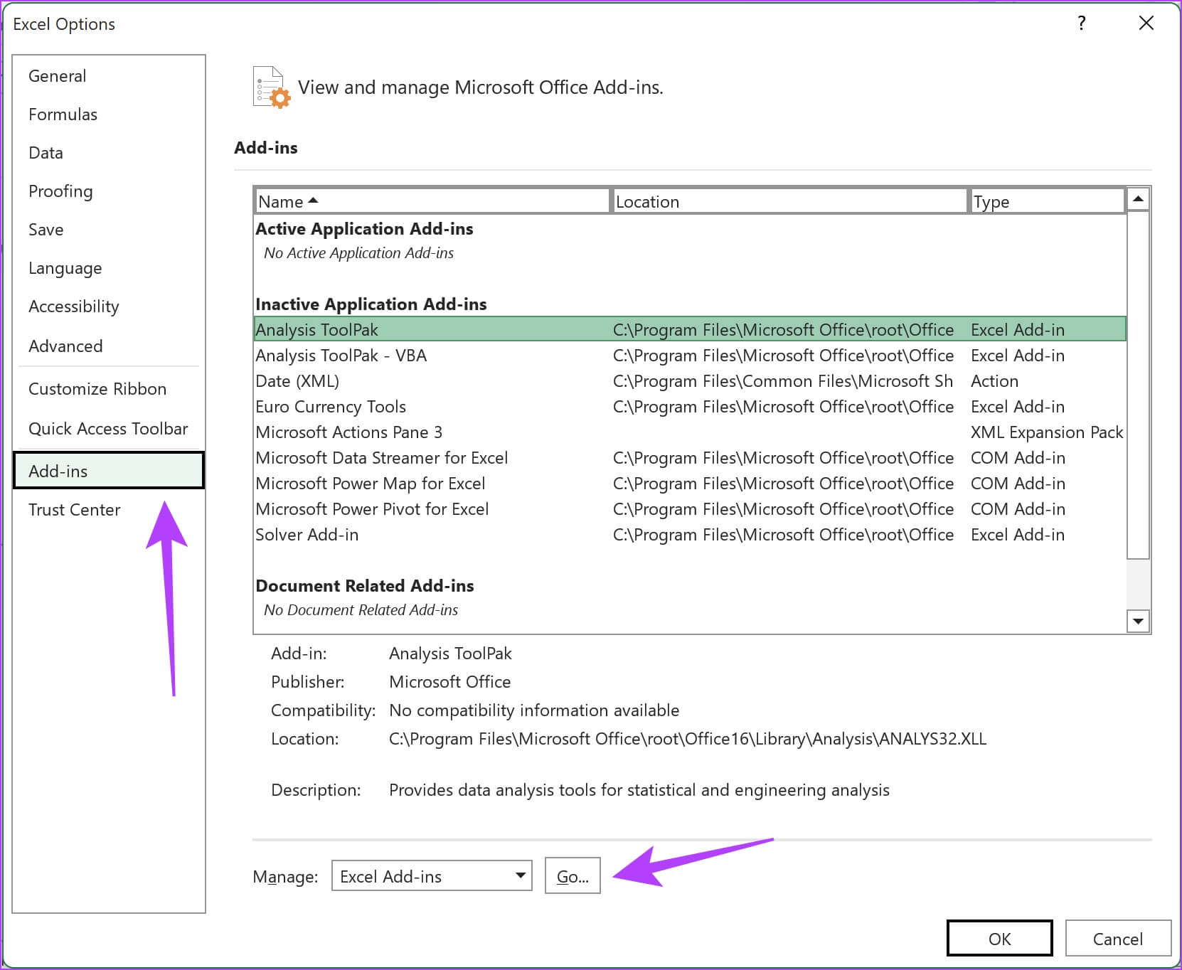 Manage-Excel-Add-Ins 11 طريقة لإصلاح عدم التمرير السلس في Excel على Windows