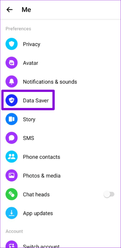 Messenger-Data-Saver-Option-1-500x1024-1 أفضل 9 طرق لإصلاح حدث خطأ ما على Facebook Messenger