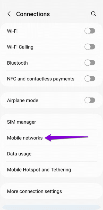 Mobile-Networks-on-Android-500x1024-1 أفضل 8 طرق لإصلاح عدم تنزيل رسائل الوسائط المتعددة MMS على Google Messages في Android