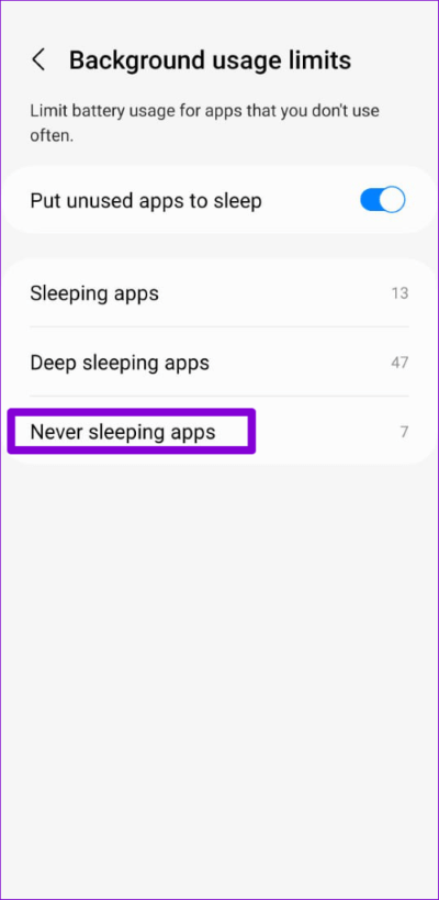 كيفية إدارة Sleeping Apps على هاتف Samsung Galaxy - %categories
