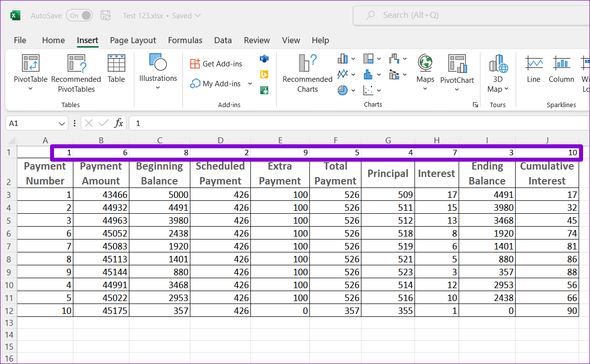 Number-Columns-in-Excel 3 طرق سهلة لتحريك الصفوف والأعمدة في Microsoft Excel