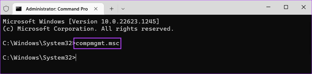 Open-Computer-Management-Via-Command-Line 8 طرق سريعة لفتح إدارة الكمبيوتر على Windows 11