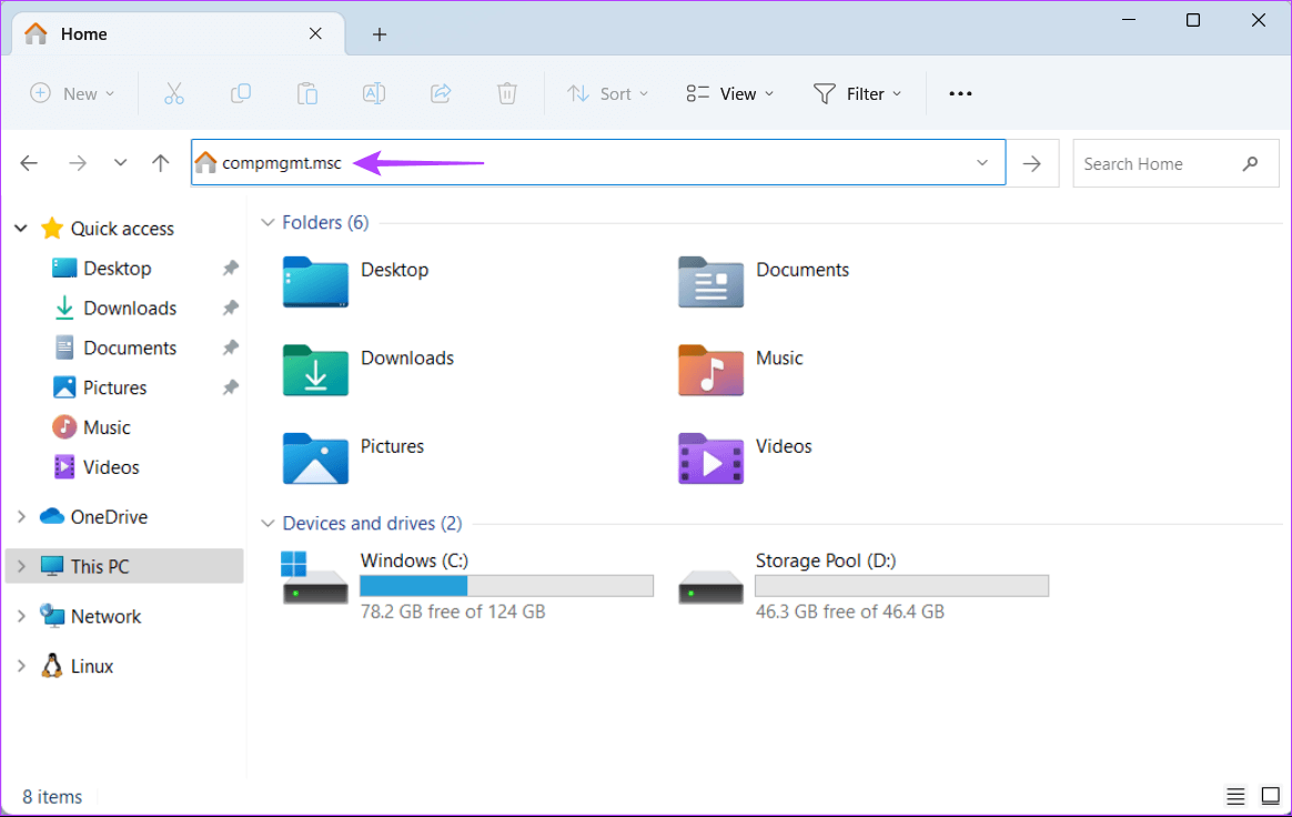 Open-Computer-Management-Via-File-Explorer 8 طرق سريعة لفتح إدارة الكمبيوتر على Windows 11
