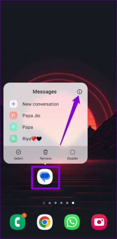 Open-Google-Messages-App-Info-500x1024-1 أفضل 8 طرق لإصلاح عدم تنزيل رسائل الوسائط المتعددة MMS على Google Messages في Android