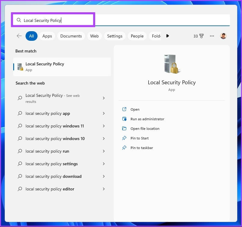 8 طرق لفتح نهج الأمان المحلي Local Security Policy في Windows 10 و 11 - %categories