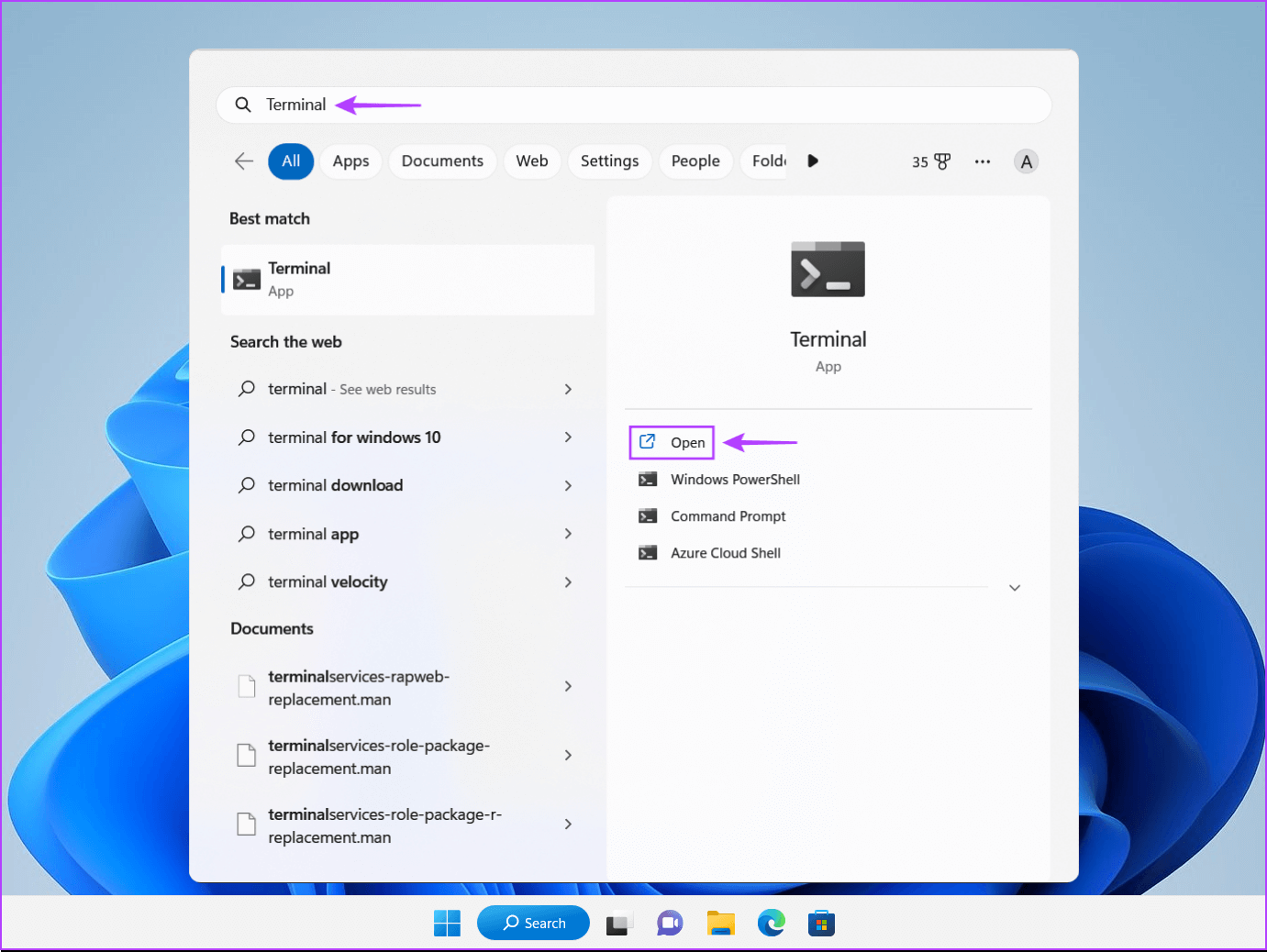 Open-Terminal 8 طرق سريعة لفتح إدارة الكمبيوتر على Windows 11