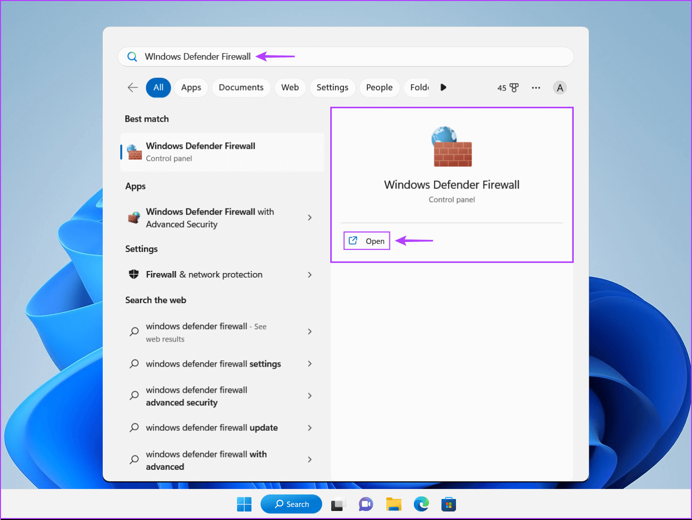 Open-Windows-Defender-Firewall أفضل 7 طرق لإصلاح عدم عمل البث عبر Steam على Windows 11