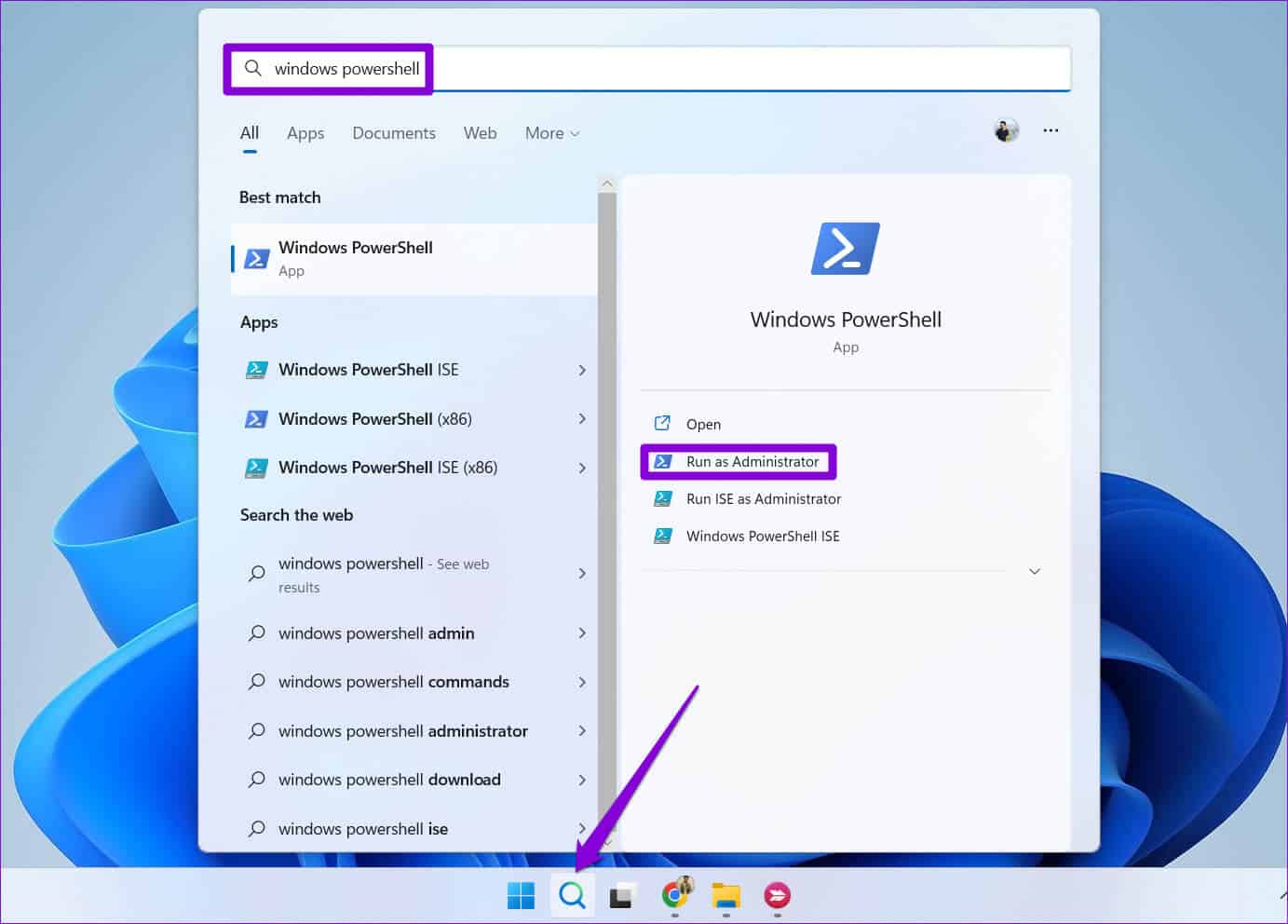 Open-Windows-PowerShell-14 أفضل 7 طرق لإصلاح عدم عمل تطبيق الآلة الحاسبة في Windows 11