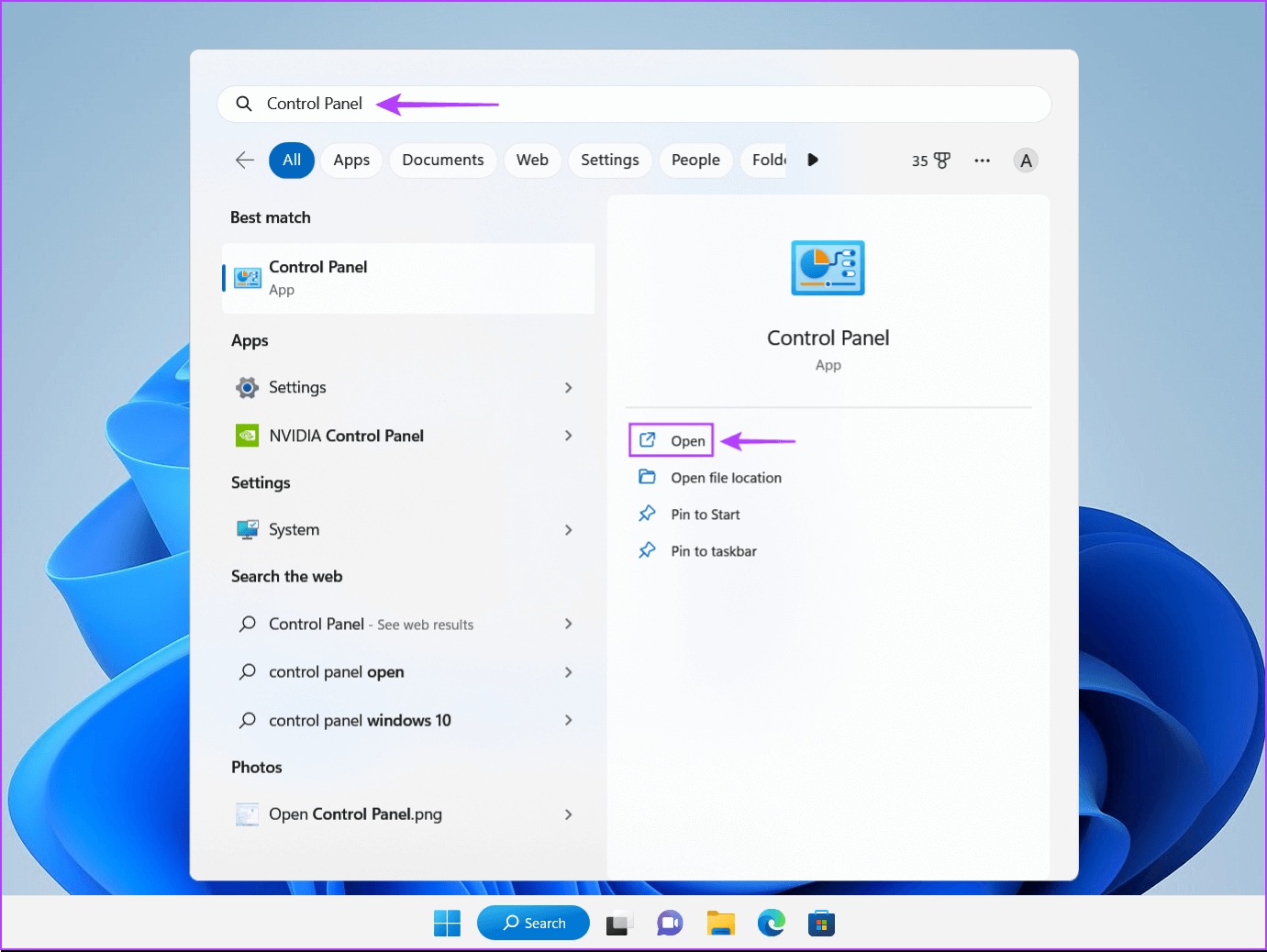 Open-the-Control-Panel 8 طرق سريعة لفتح إدارة الكمبيوتر على Windows 11