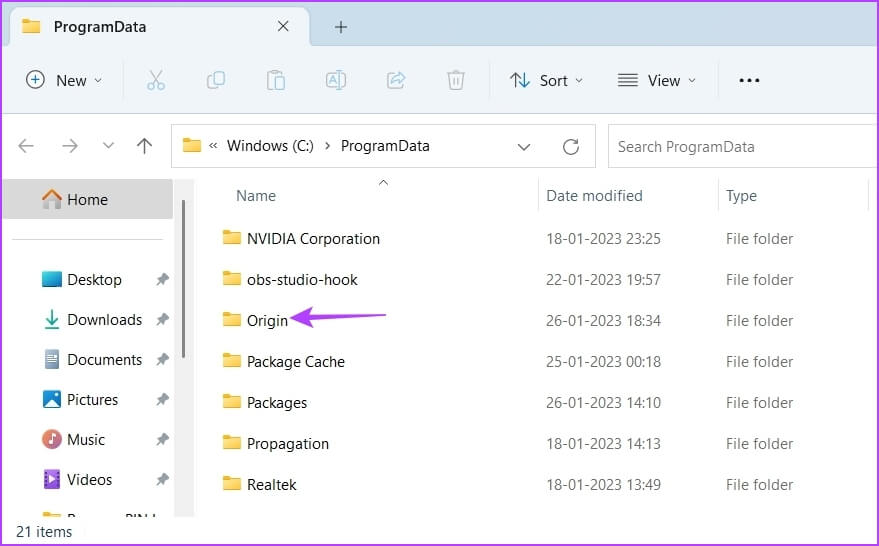 Origin-folder أفضل 7 طرق لزيادة سرعة تنزيل Origin على Windows 11