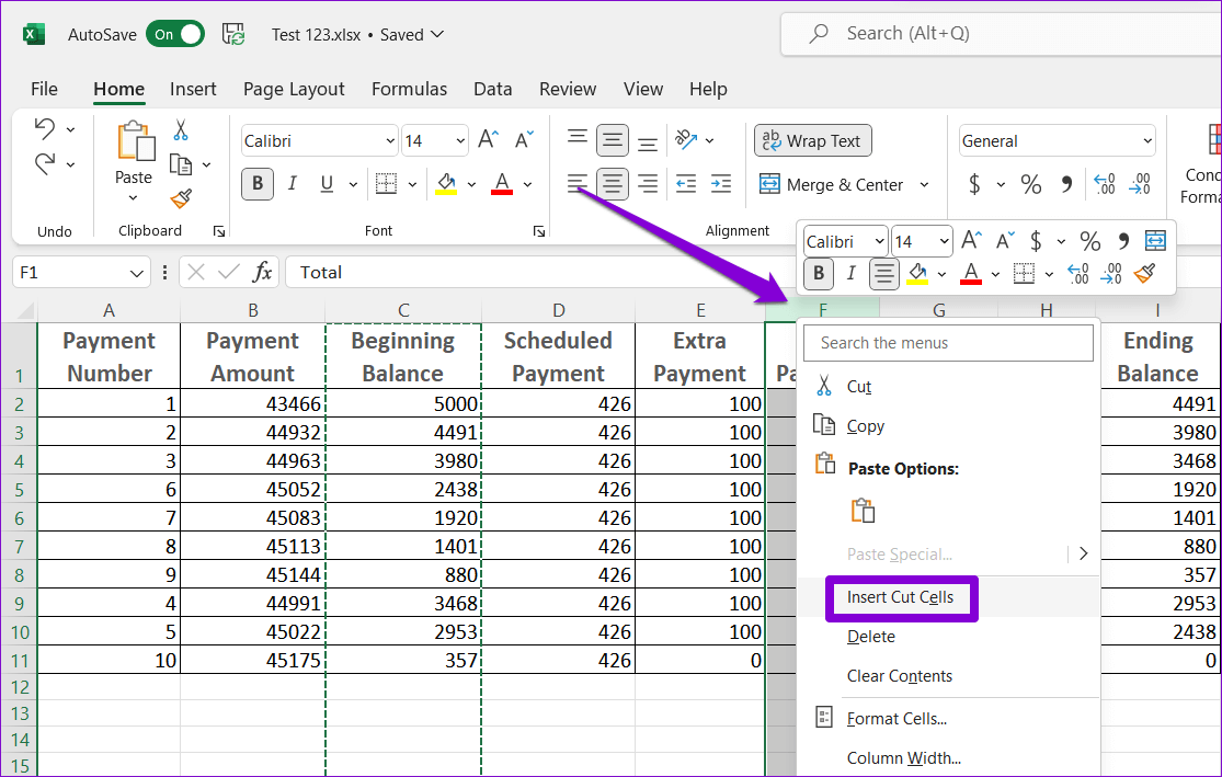 Paste-Column-in-Excel 3 طرق سهلة لتحريك الصفوف والأعمدة في Microsoft Excel