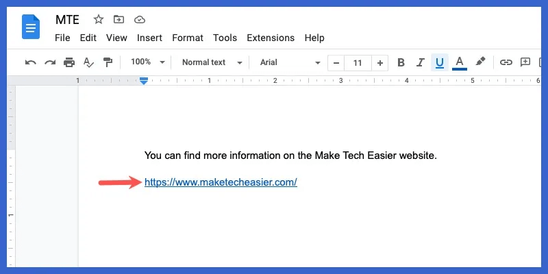 Pasted-URL-Google-Docs.jpg كيفية استخدام الارتباطات التشعبية في محرر مستندات Google