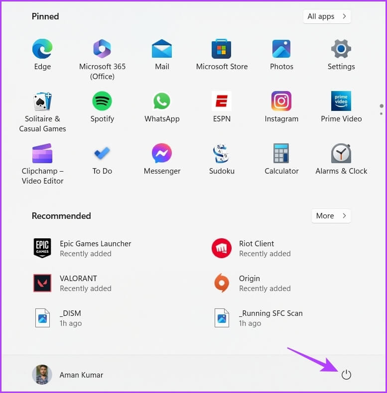 Power-icon كيفية إصلاح عدم فتح Notepad على Windows 11