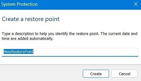 Registry-Backup-Restore-Giving-Name-to-Restore-Point.jpg كيفية عمل نسخة احتياطية من سجل Windows واستعادته