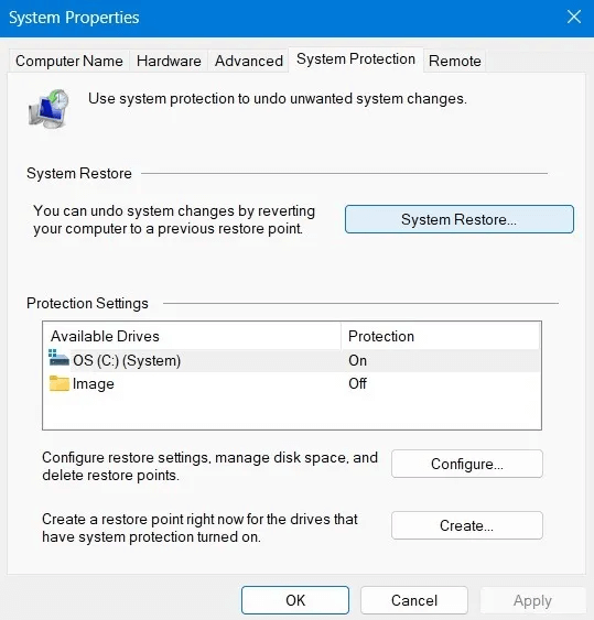 Registry-Backup-Restore-System-Properties-System-Restore-Button-1.jpg كيفية عمل نسخة احتياطية من سجل Windows واستعادته