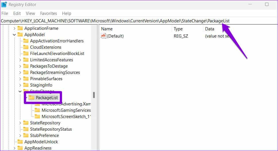 Registry-Window أفضل 7 طرق لإصلاح عدم عمل تطبيق الآلة الحاسبة في Windows 11