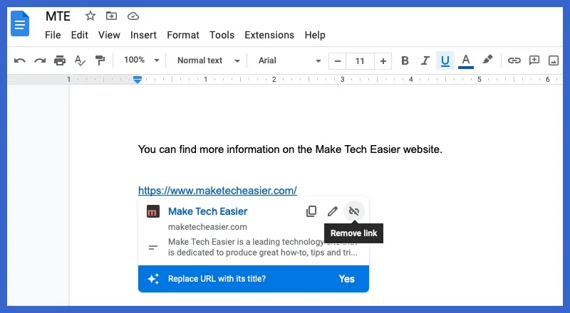 Remove-Link-Google-Docs.jpg كيفية استخدام الارتباطات التشعبية في محرر مستندات Google
