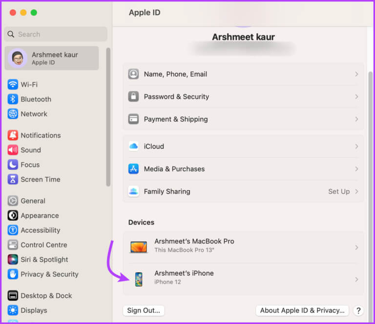 Remove-iPhone-from-Apple-ID-on-Mac-1-768x664-1 9 طرق لفصل iPhone عن جهاز Mac كليًا أو جزئيًا