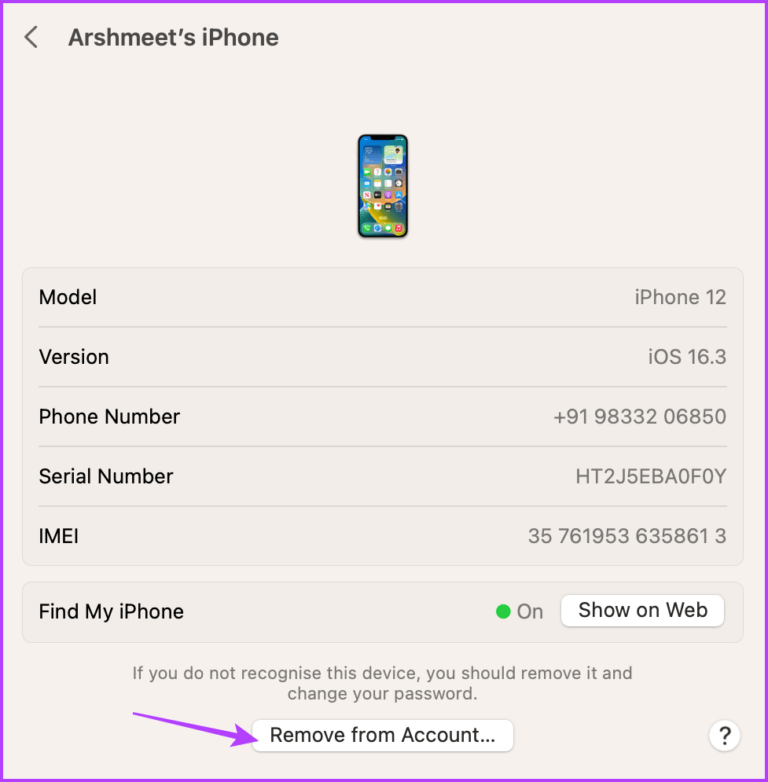 Remove-iPhone-from-Apple-ID-on-Mac-2-768x782-1 9 طرق لفصل iPhone عن جهاز Mac كليًا أو جزئيًا