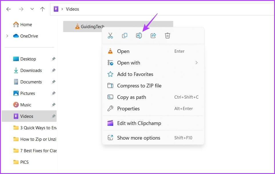Rename أفضل 6 طرق لإصلاح لا يمكن فتح إدخال VLC في Windows 11