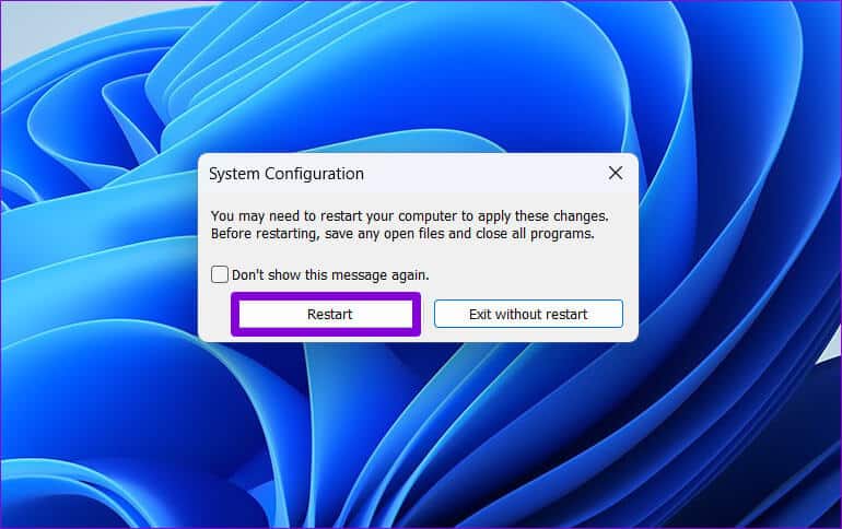 Restart-Windows-into-Safe-Mode أفضل 6 طرق لإصلاح عدم عمل استعادة النظام على Windows 11