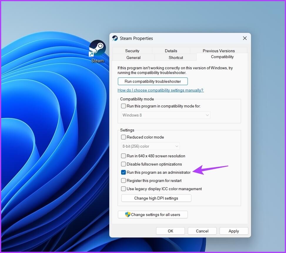 Run-this-Program-as-an-admin كيفية إصلاح خطأ يجب تشغيل Steam للعب هذه اللعبة على Windows 11