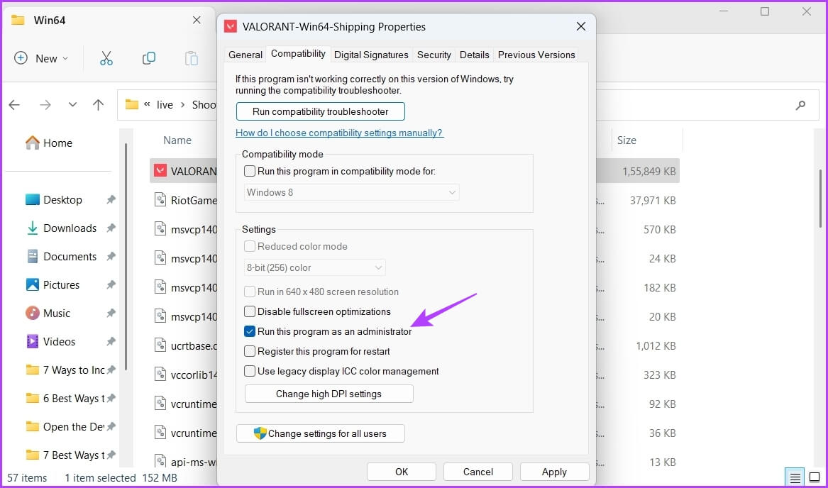 Run-this-program-as-an-administrator أفضل 7 طرق لإصلاح عدم بدء تشغيل Valorant على Windows 11