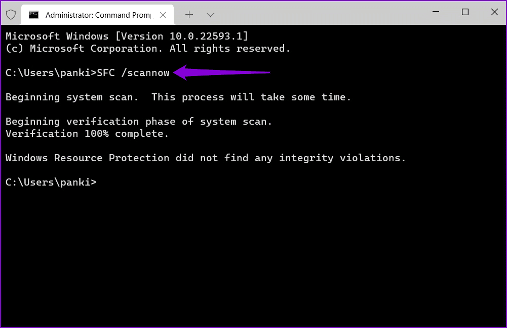 SFC-Scan-Complete أفضل 6 طرق لإصلاح عدم تثبيت الميزات الاختيارية في Windows 11