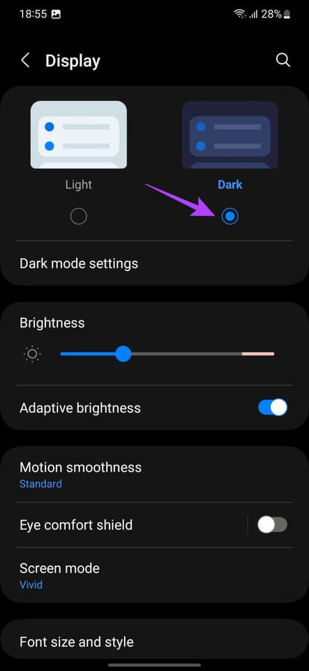 Samsung-Galaxy-S23-Tips-and-Tricks-Dark-Mode-Step-4 أفضل 10 نصائح وحيل من Samsung Galaxy S23 و Galaxy S23 +