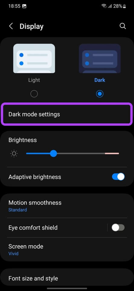 Samsung-Galaxy-S23-Tips-and-Tricks-Dark-Mode-Step-5 أفضل 10 نصائح وحيل من Samsung Galaxy S23 و Galaxy S23 +