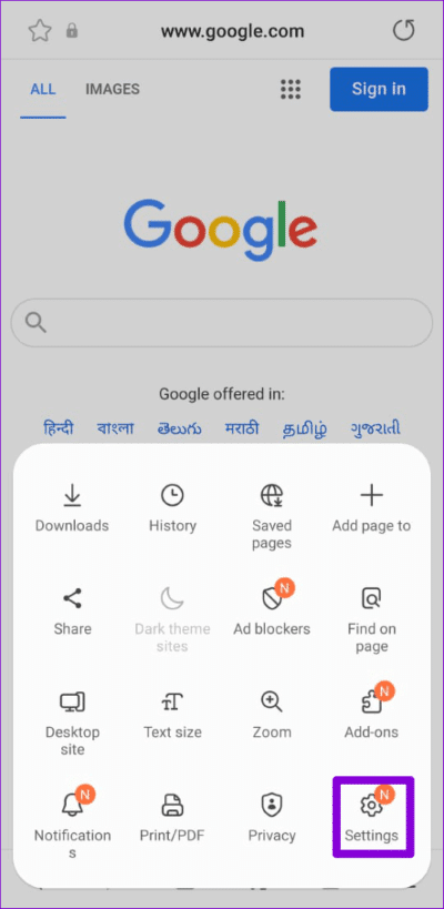 Samsung-Internet-Browser-Settings-2-500x1024-1 أفضل 7 طرق لإصلاح استمرار توقف متصفح الإنترنت من Samsung على Android