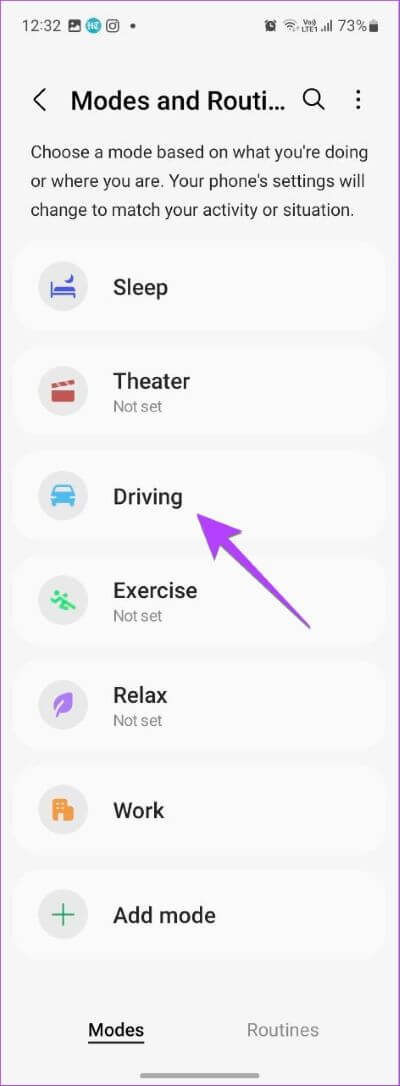 Samsung-Modes-and-Routines-Driving 11 طريقة لإيقاف تشغيل "وضع عدم الإزعاج" على هواتف Samsung Galaxy