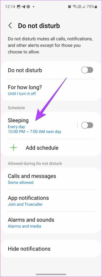 Samsung-Notification-Do-not-Disturb-Schedule-Check 11 طريقة لإيقاف تشغيل "وضع عدم الإزعاج" على هواتف Samsung Galaxy