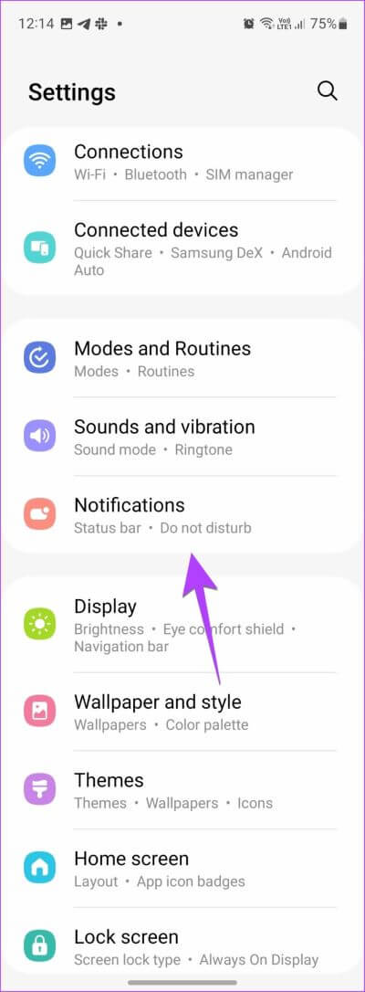 Samsung-Notification-Settings 11 طريقة لإيقاف تشغيل "وضع عدم الإزعاج" على هواتف Samsung Galaxy