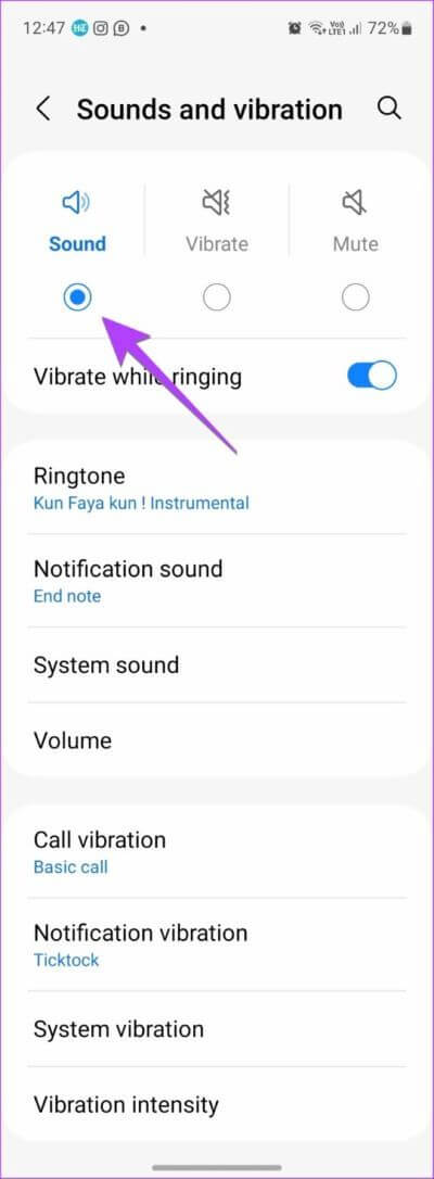 Samsung-Sounds-and-Vibration-Enable-566x1536-1 11 طريقة لإيقاف تشغيل "وضع عدم الإزعاج" على هواتف Samsung Galaxy