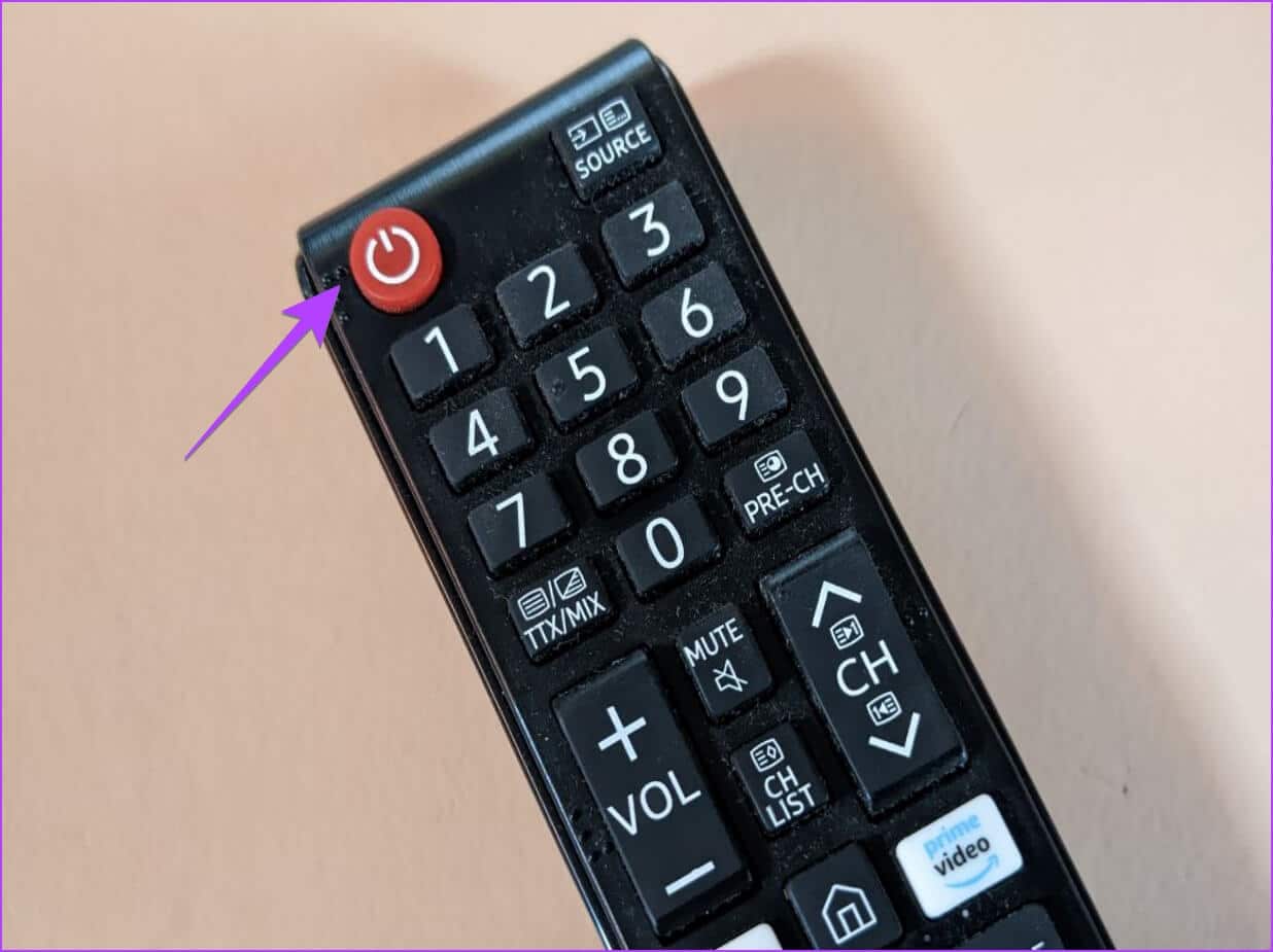 Samsung-TV-Remote-Power 5 طرق لمسح ذاكرة التخزين المؤقت على Samsung Smart TV