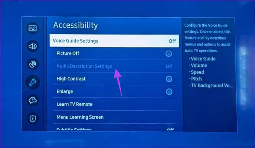 Samsung-TV-Turn-off-Audio-Description 6 طرق لإيقاف تشغيل مساعد الصوت أو الدليل على Samsung TV