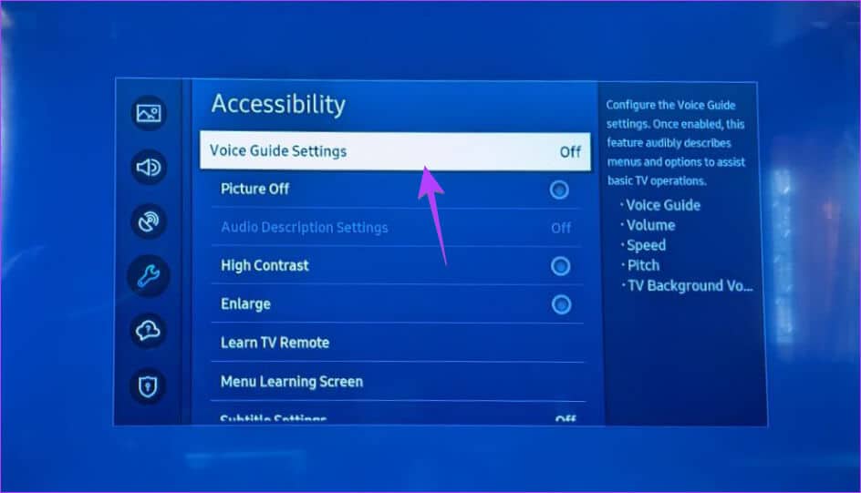 Samsung-Voice-Guide-Settings 6 طرق لإيقاف تشغيل مساعد الصوت أو الدليل على Samsung TV