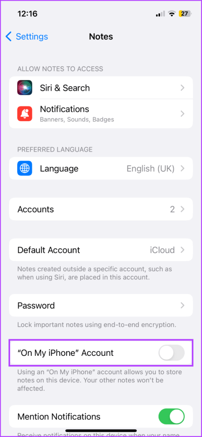 Save-notes-locally-on-your-iPhone-2-713x1536-1 9 طرق لفصل iPhone عن جهاز Mac كليًا أو جزئيًا