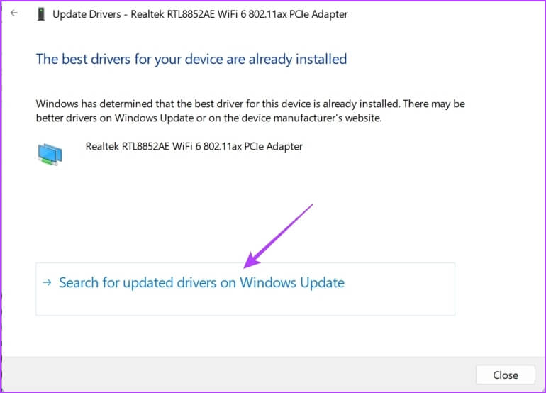 Search-for-updated-drivers-on-Windows كيفية زيادة سرعة التنزيل في تطبيق Xbox لنظام التشغيل Windows 11