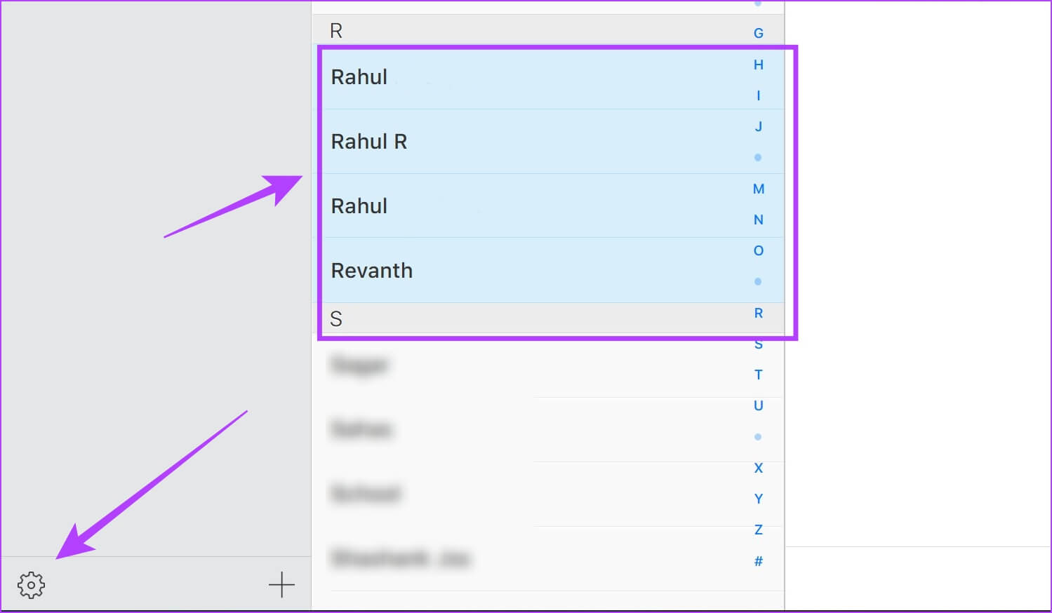 Select-Contacts-and-Tap-on-Settings 5 طرق لحذف جهات اتصال متعددة على iPhone