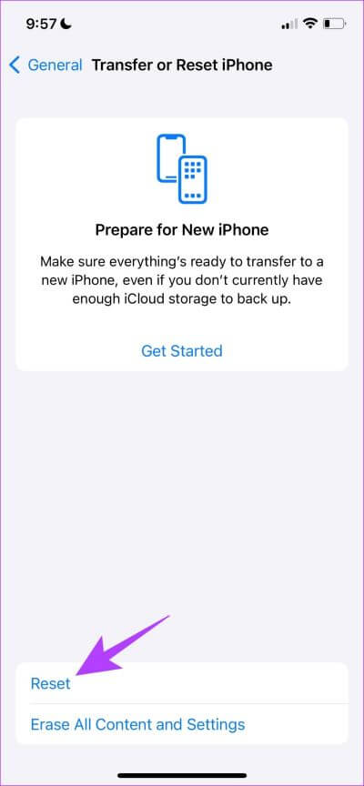 Select-Reset-1-1 8 طرق لإصلاح عدم ظهور المرفقات في Mail على iPhone