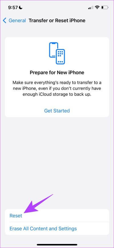 Select-Reset-1-2 10 طرق سهلة لإصلاح انخفاض حجم صوت المكالمات على iPhone