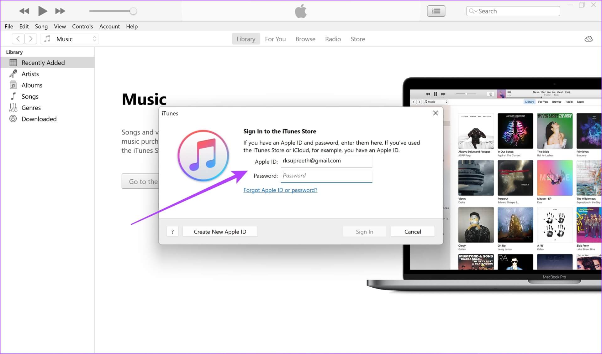 Sign-Into-iTunes كيفية استخدام Apple Music على جهاز كمبيوتر  Windows: إليك 4 طرق سهلة