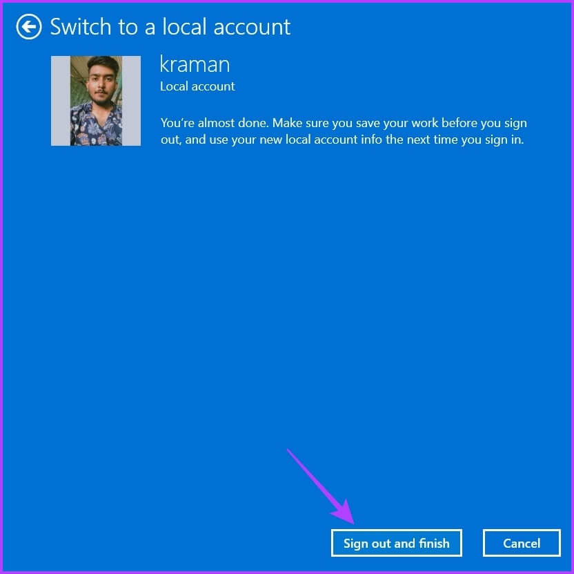 Sign-out-and-Finish-option كيفية إزالة PIN عند تسجيل الدخول في Windows 11
