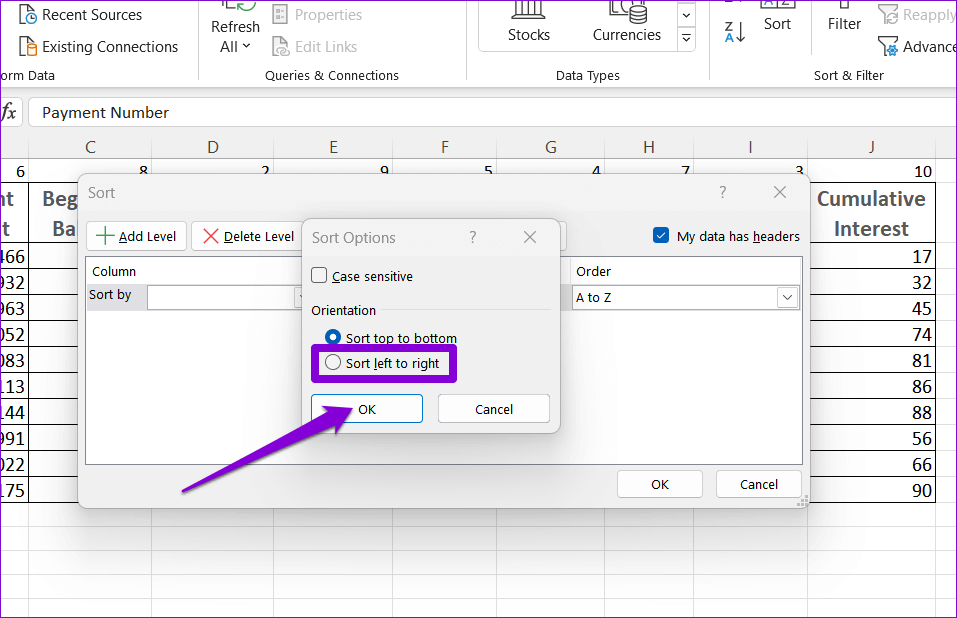 Sort-Rows-in-Excel 3 طرق سهلة لتحريك الصفوف والأعمدة في Microsoft Excel