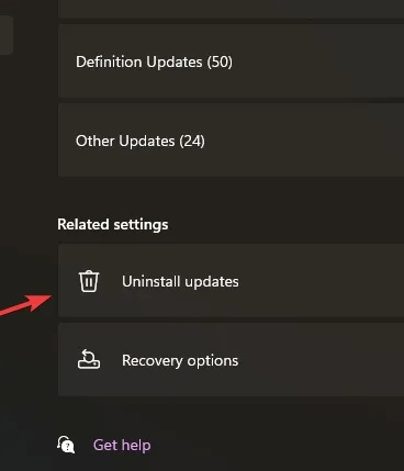 Spacebar-Uninstall-updates-option.jpg 6 طرق لإصلاح عدم عمل مفتاح المسافة في Windows