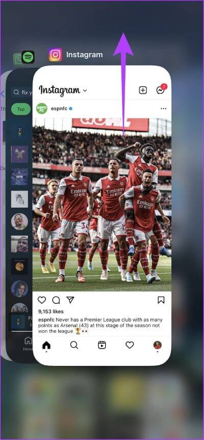 Swipe-Up-to-Close 13 طريقة لإصلاح عدم تحميل قصة Instagram على iPhone و Android